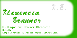 klemencia brauner business card